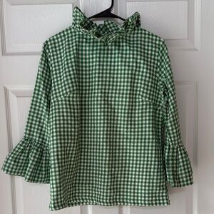 Green Gingham Women's Blouse